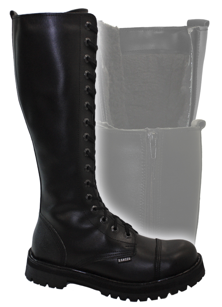 Ботинки зимние высокие Ranger Black 16 колец с мехом - фото 1 - rockbunker.ru