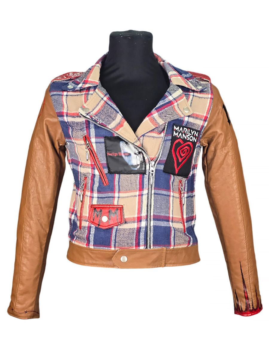 Косуха кастомная клетчатая Marilyn Manson - фото 1 - rockbunker.ru