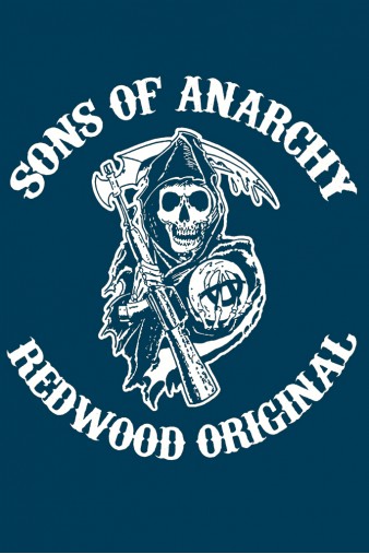 Плед Sons of Anarchy бирюзовый - фото 1 - rockbunker.ru