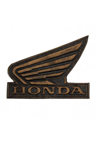 Нашивка кожаная Honda коричневая - фото 1 - rockbunker.ru