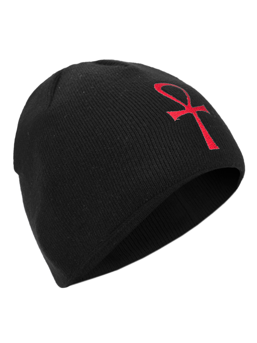 Шапка Анкх красный - фото 1 - rockbunker.ru