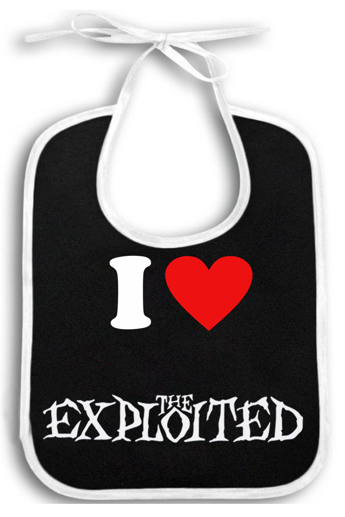 Слюнявчик I Love The Exploited - фото 1 - rockbunker.ru