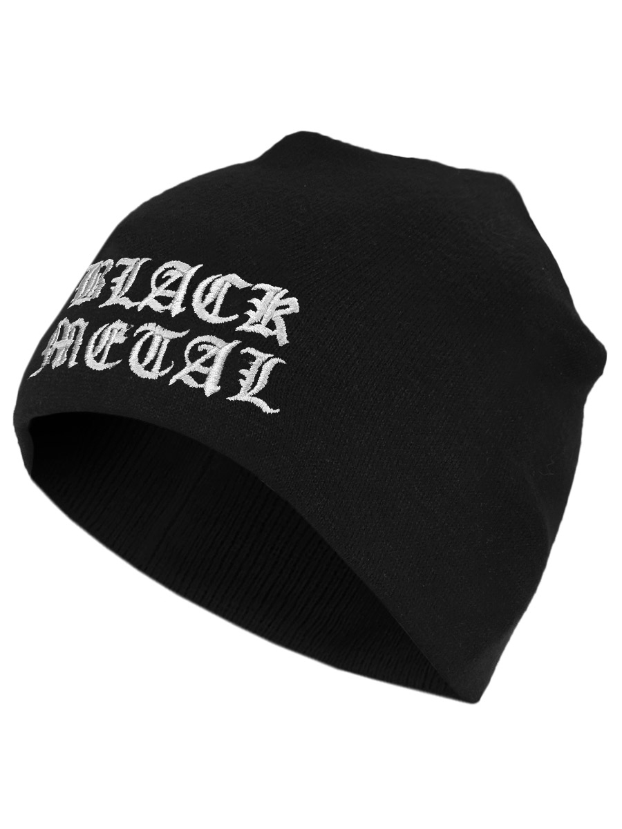 Шапка Black Metal белая вышивка - фото 2 - rockbunker.ru