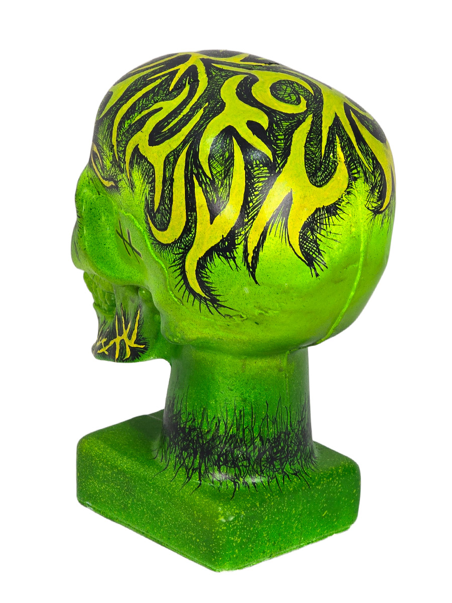 Череп Декоративный Зеленый - фото 3 - rockbunker.ru