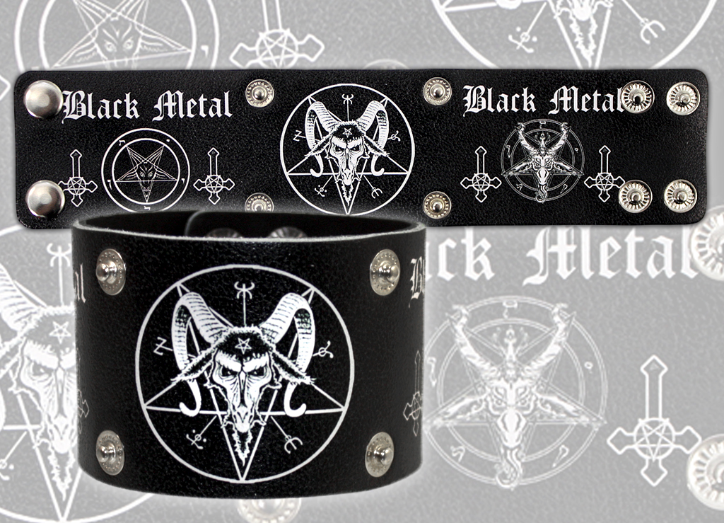 Браслет кожаный RockMerch Black Metal - фото 1 - rockbunker.ru