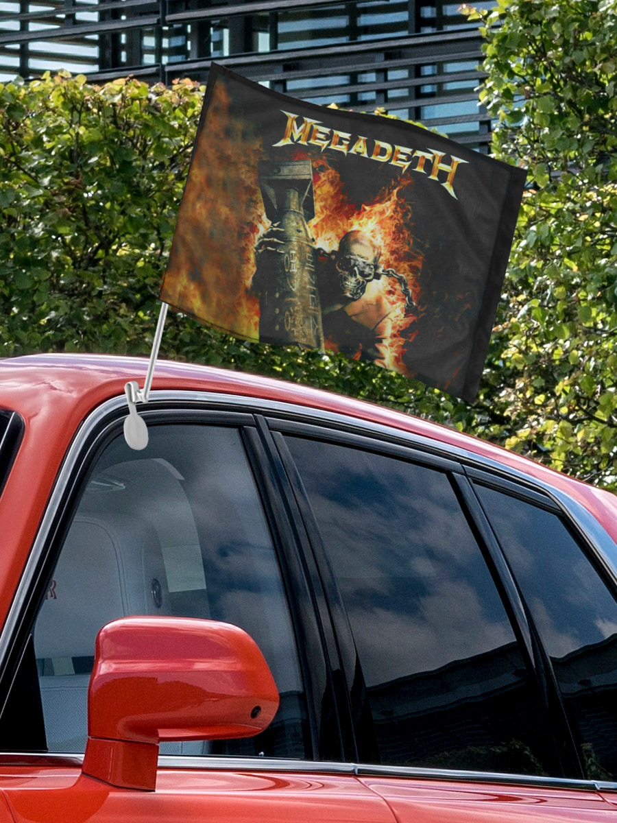 Флаг автомобильный Megadeth Logo - фото 3 - rockbunker.ru