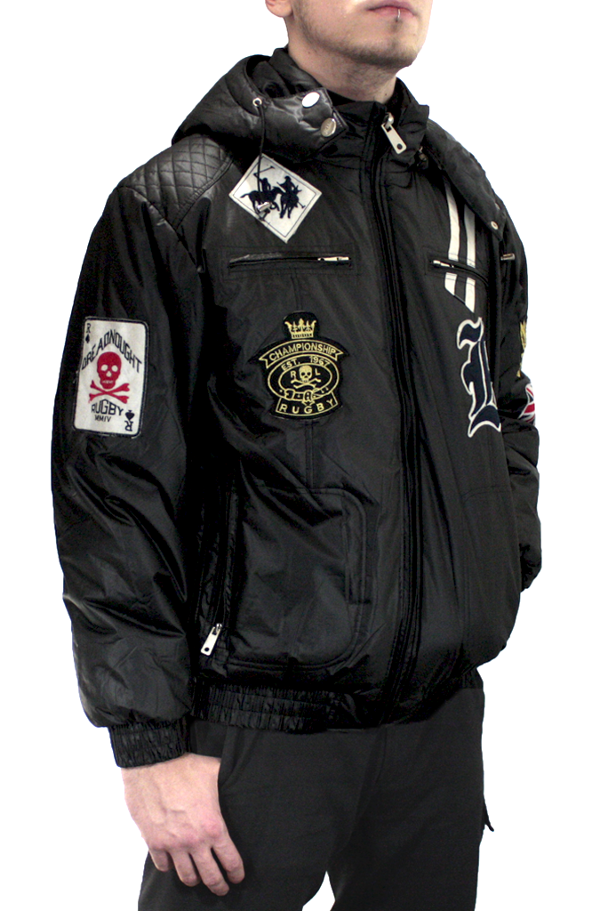 Куртка Championship с нашивками черная - фото 1 - rockbunker.ru