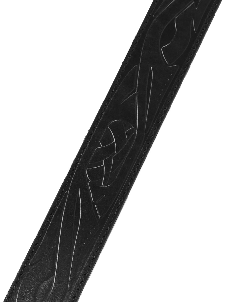 Ремень кожаный с тиснением 079 - фото 2 - rockbunker.ru