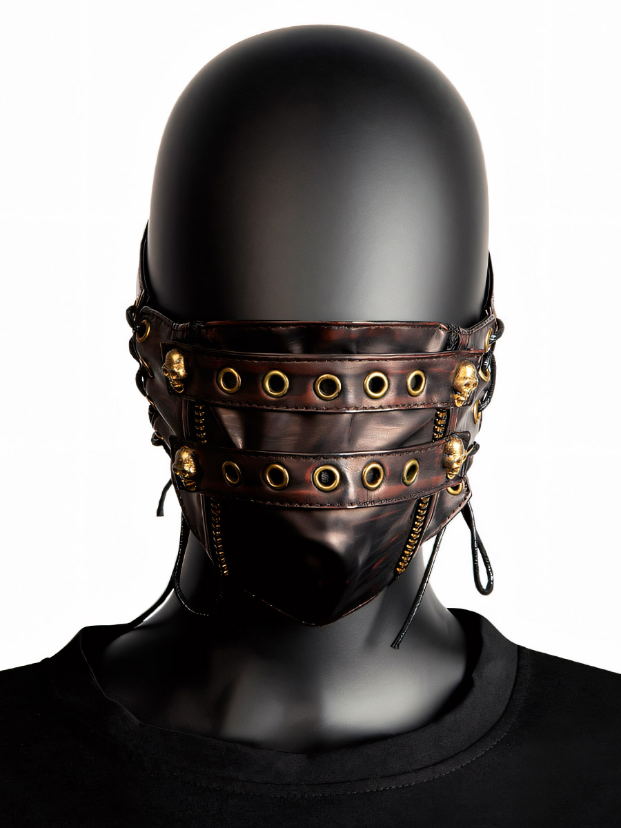 Маска Стимпанк со Шнуровкой и Черепками - фото 2 - rockbunker.ru