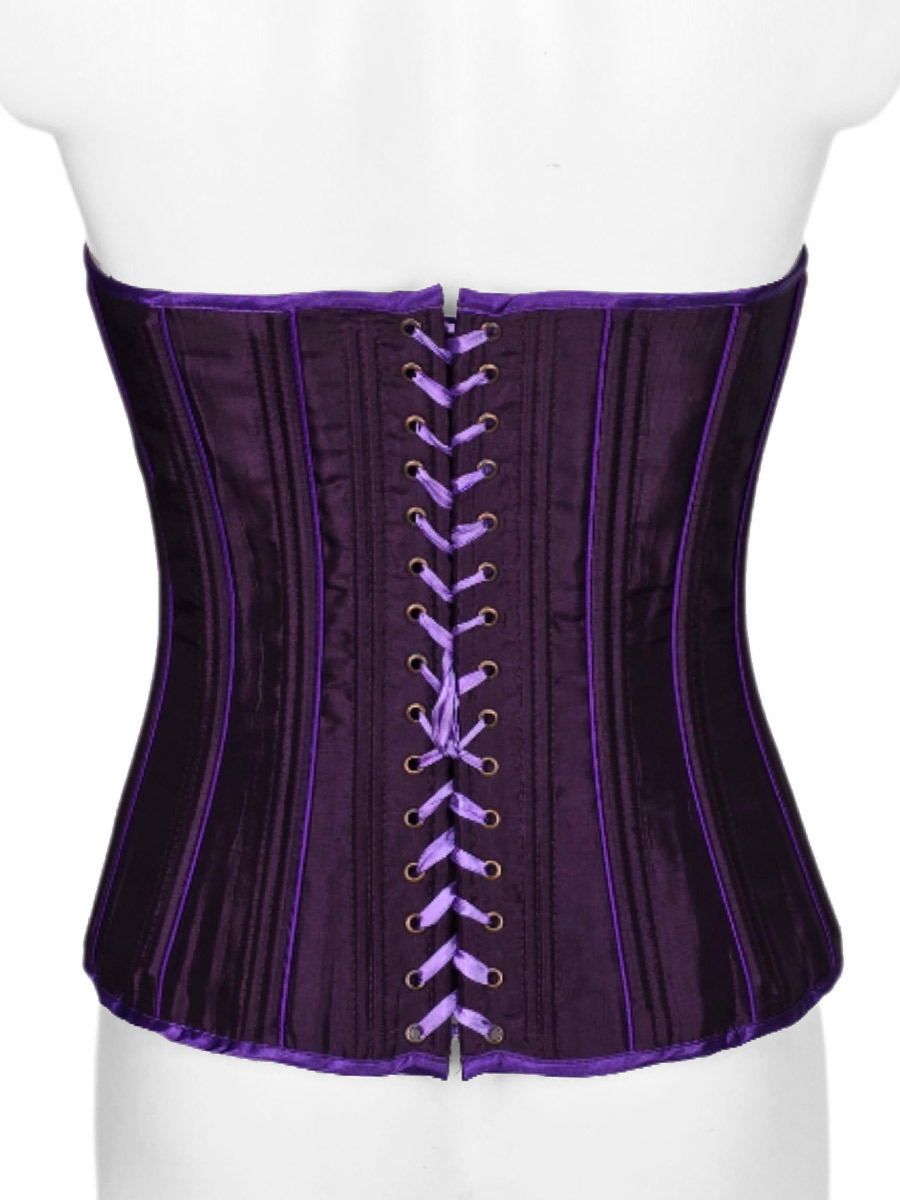 Корсет В1015 фуксия с черными вставками и кружевом - фото 2 - rockbunker.ru