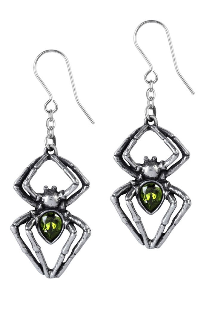 Серьга Alchemy Gothic E428 Emerald Venom - фото 1 - rockbunker.ru