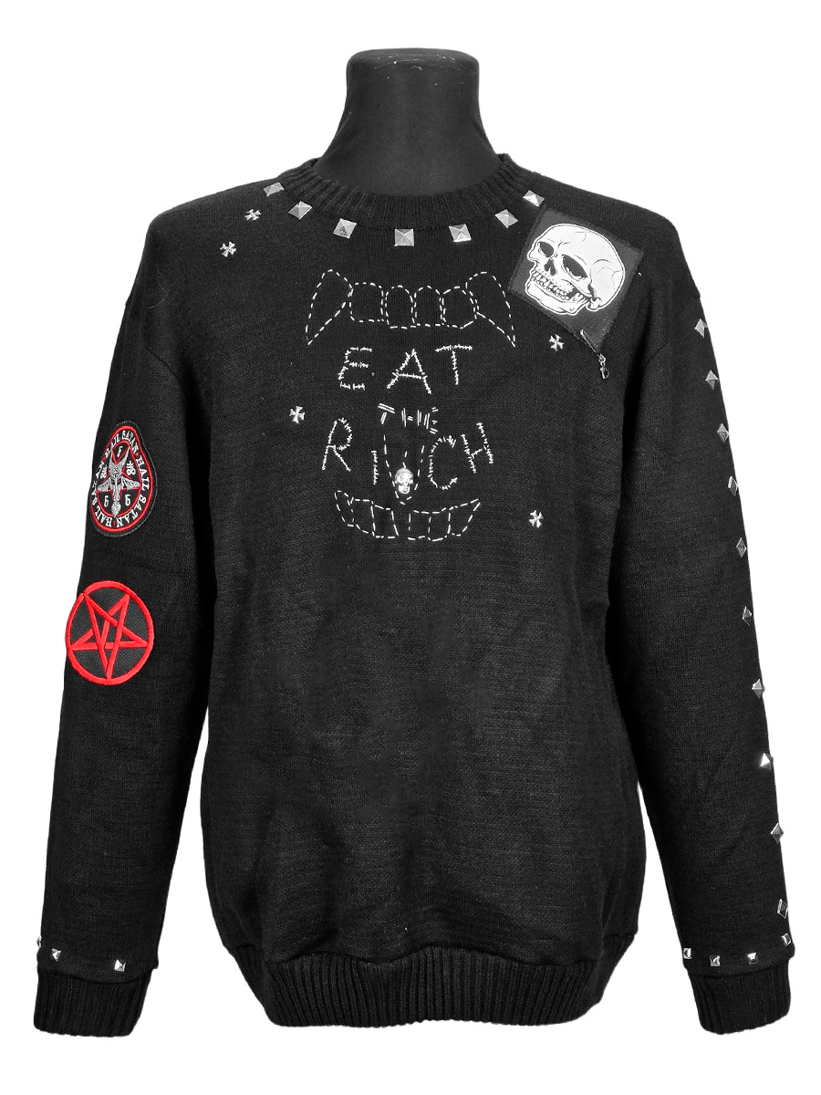 Свитер кастомный Eat the Rich - фото 1 - rockbunker.ru