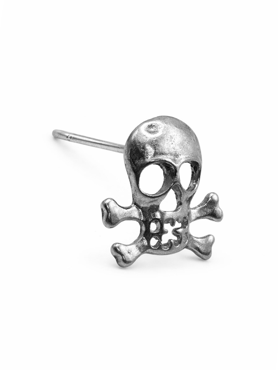 Пирсинг Гвоздик металлический Череп 1 - фото 1 - rockbunker.ru