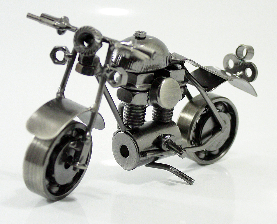 Сувенирная модель Мотоцикл ручной работы МРС004 чёрная - фото 2 - rockbunker.ru