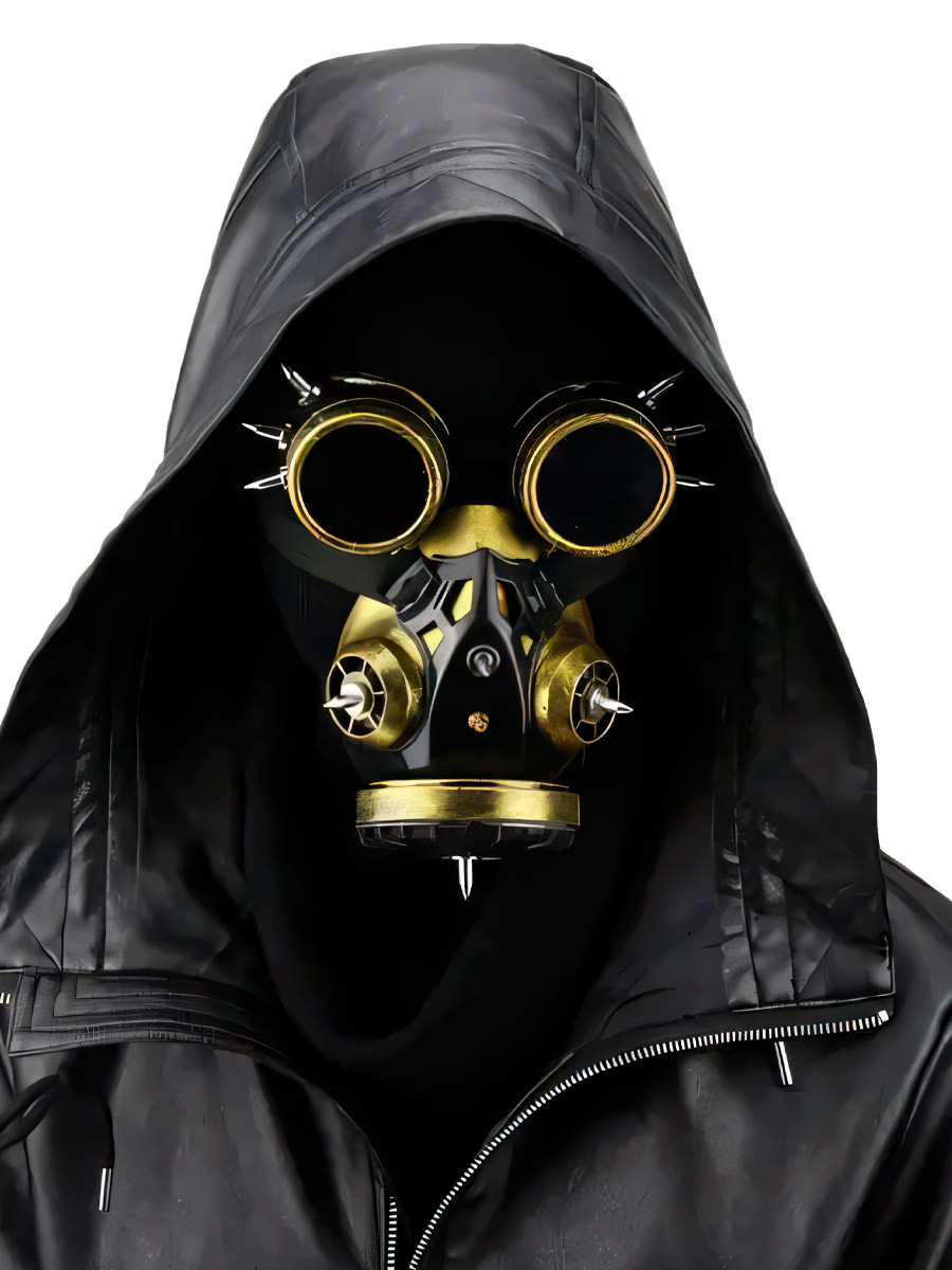 Респиратор с Очками. Набор Золотистый - фото 1 - rockbunker.ru