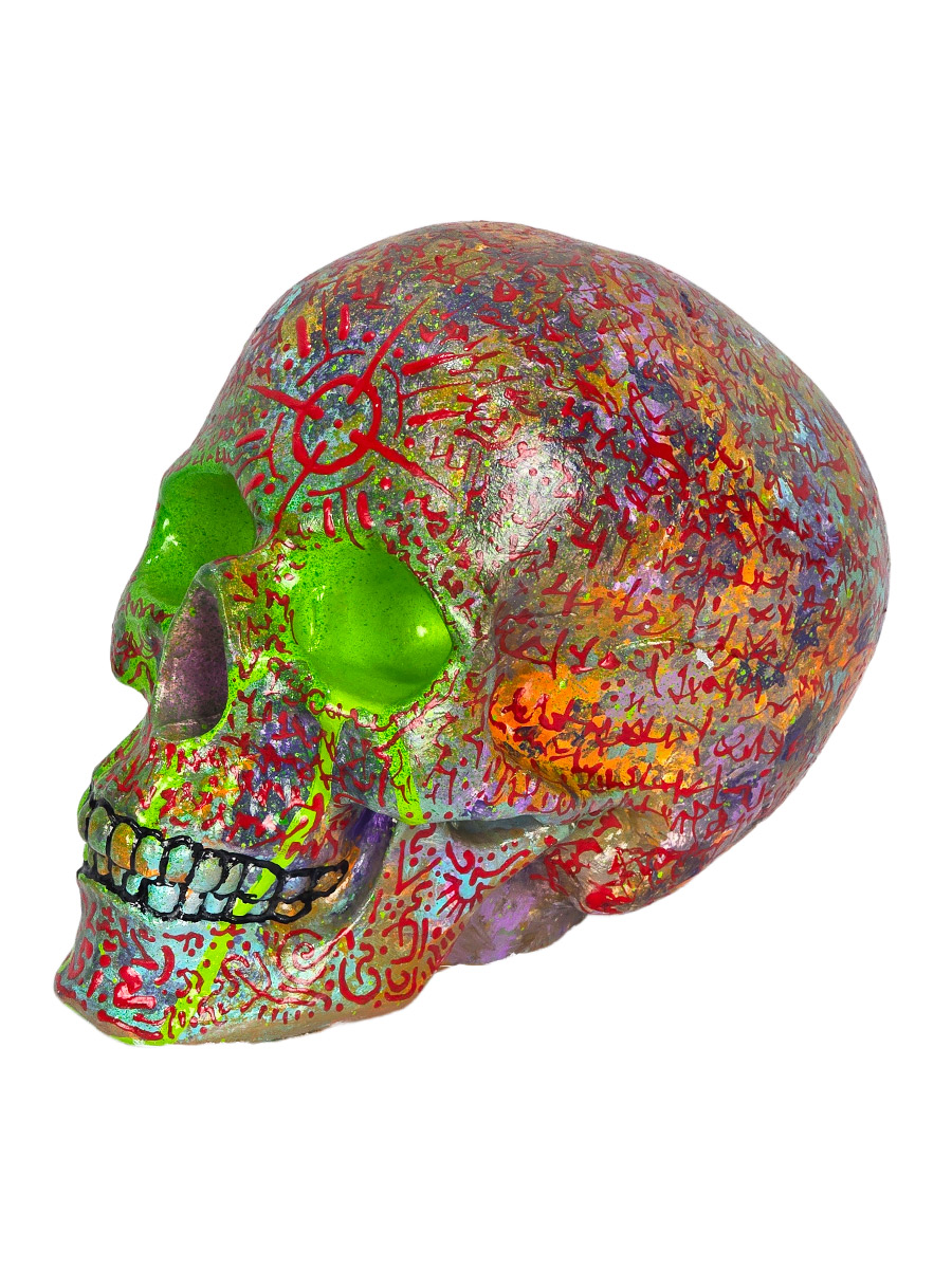 Череп Декоративный Цветной Сектант - фото 2 - rockbunker.ru