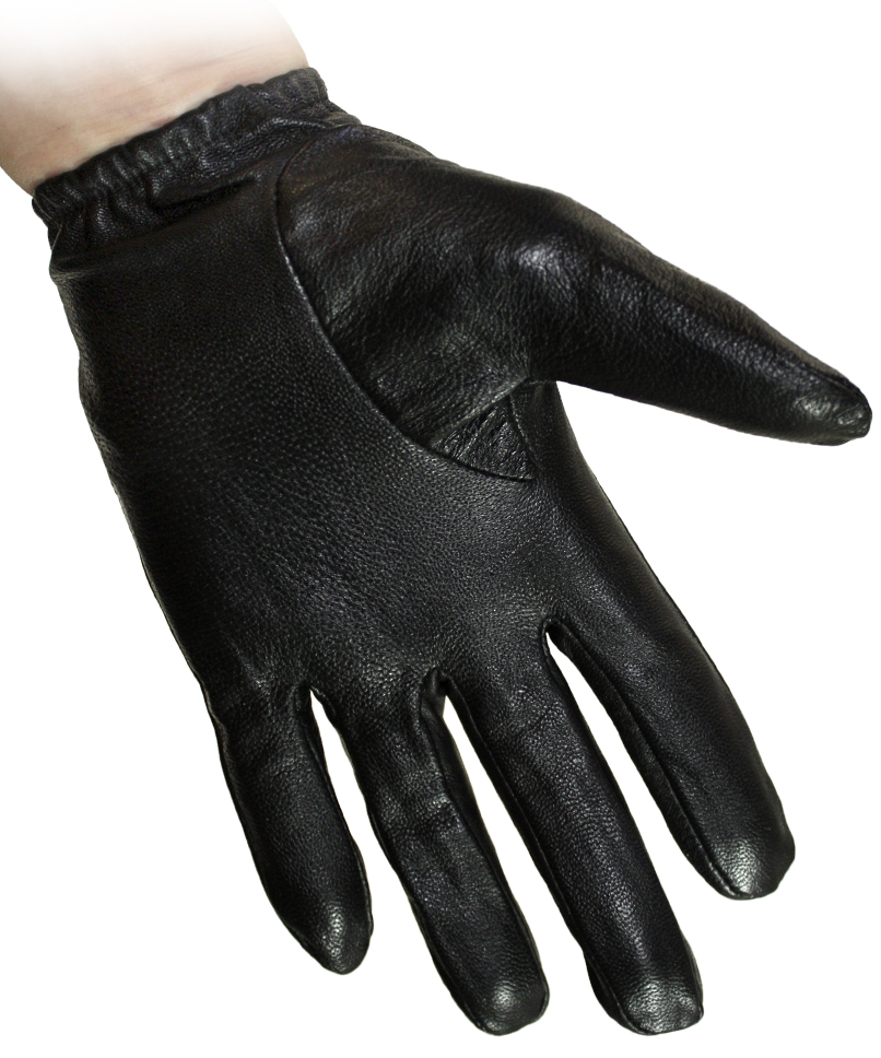 Перчатки кожаные мужские с перфорацией на кнопке - фото 2 - rockbunker.ru