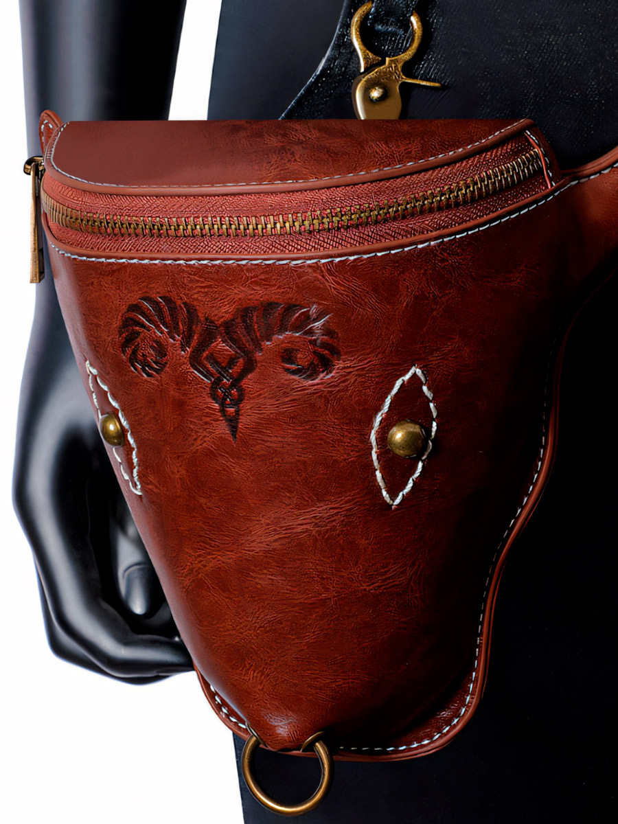 Подсумок Стимпанк Бык Коричневый - фото 1 - rockbunker.ru