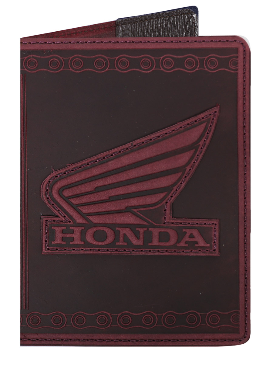 Обложка на паспорт Honda малиновая - фото 1 - rockbunker.ru