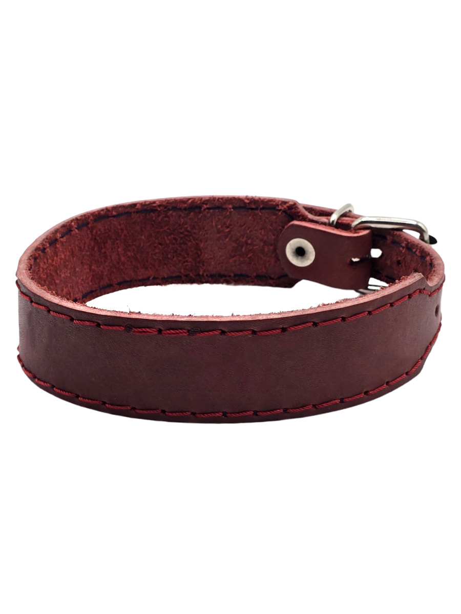 Ошейник кожаный Rebel State широкий красный - фото 1 - rockbunker.ru