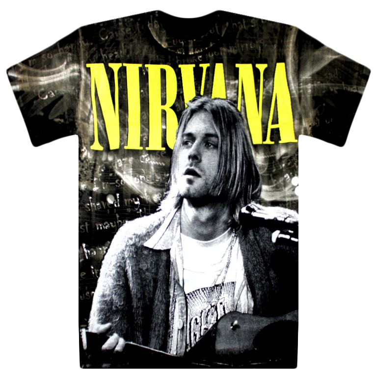 Футболка Nirvana Kurt Cobain с автографом - фото 1 - rockbunker.ru