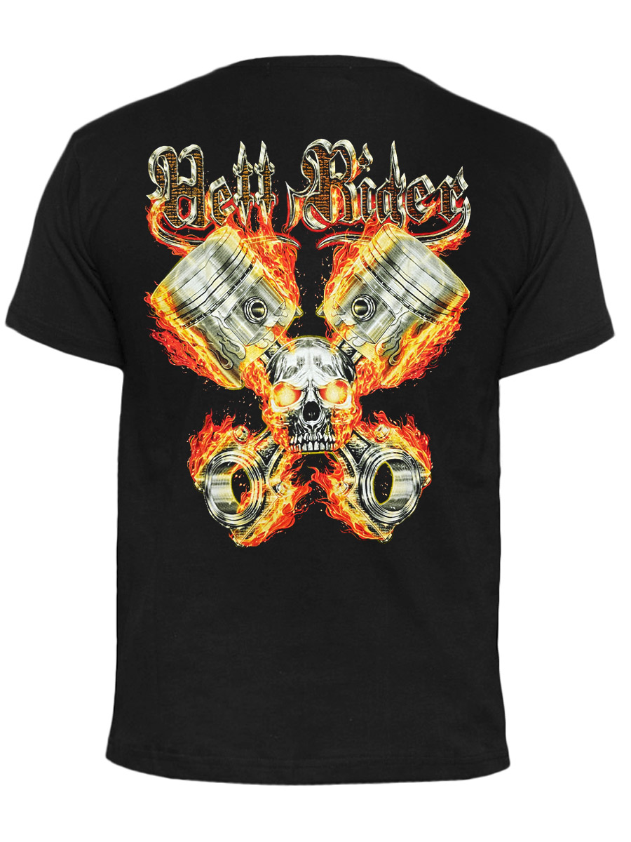 Футболка Rock Chang Скелет на мотоцикле - фото 2 - rockbunker.ru