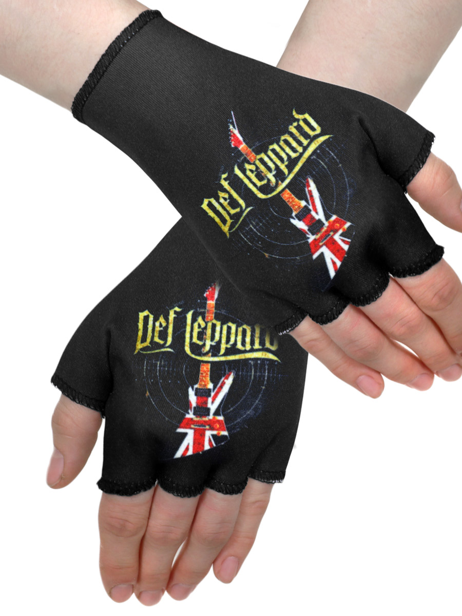 Перчатки-митенки Def Leppard - фото 1 - rockbunker.ru