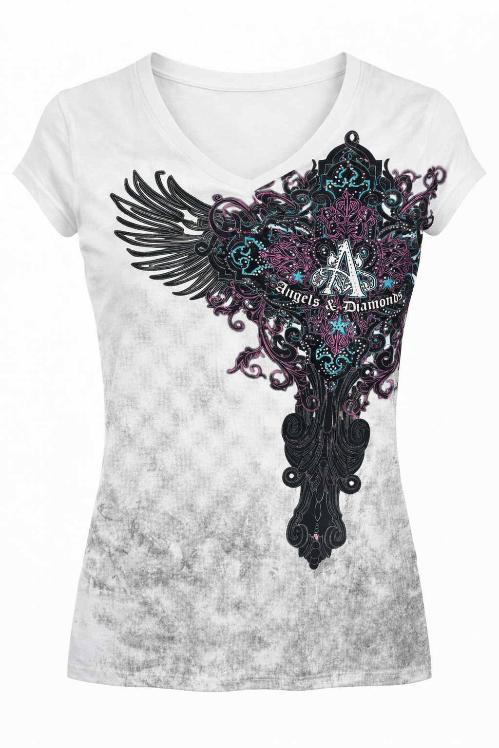 Футболка женская Xzavier AD272W-SE A Cross With Wings - фото 1 - rockbunker.ru