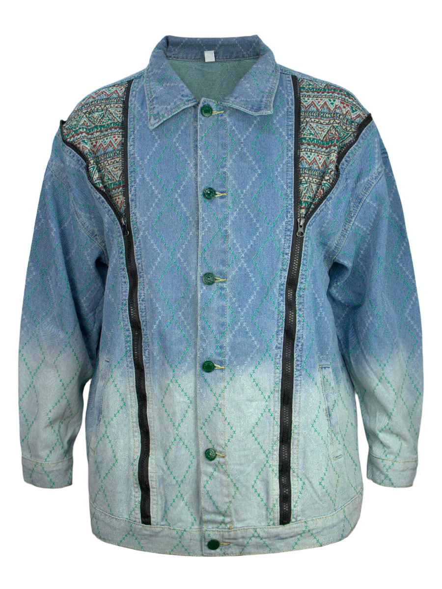 Куртка Джинсовая со Вставками - фото 1 - rockbunker.ru