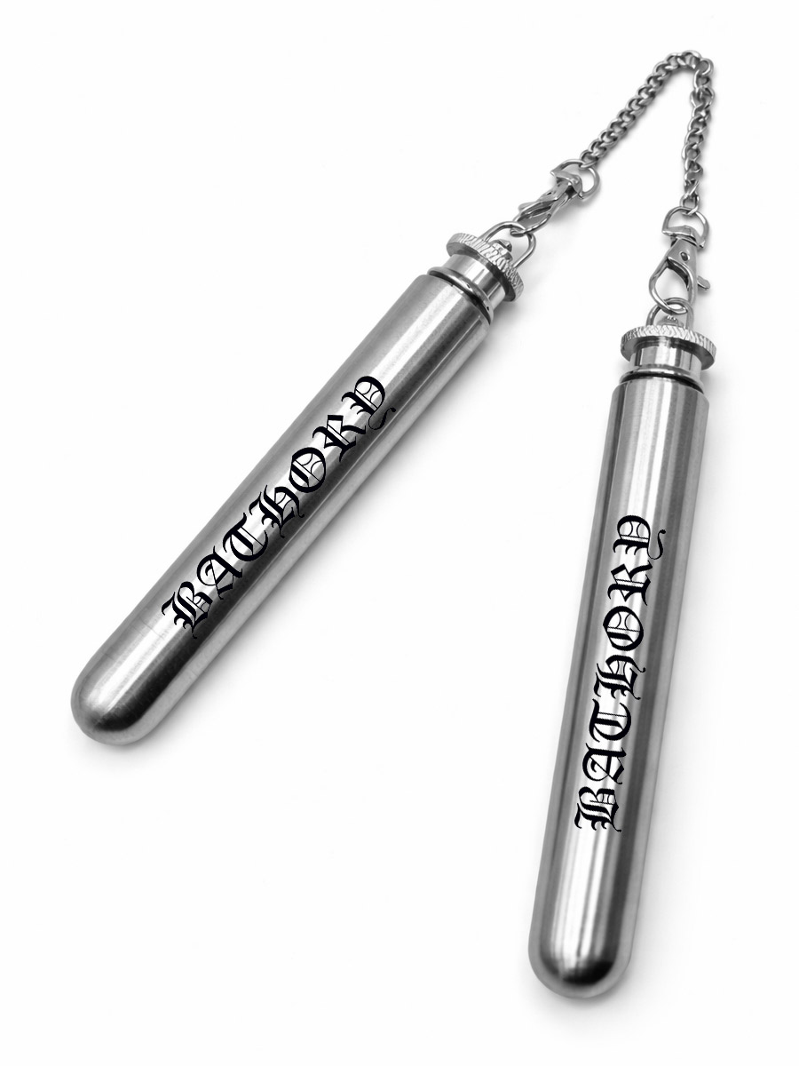 Фляги-нунчаки с гравировкой Bathory - фото 1 - rockbunker.ru