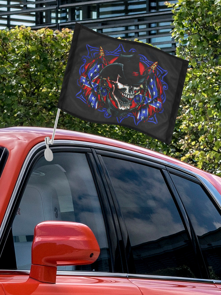 Флаг автомобильный Конфедерат - фото 3 - rockbunker.ru