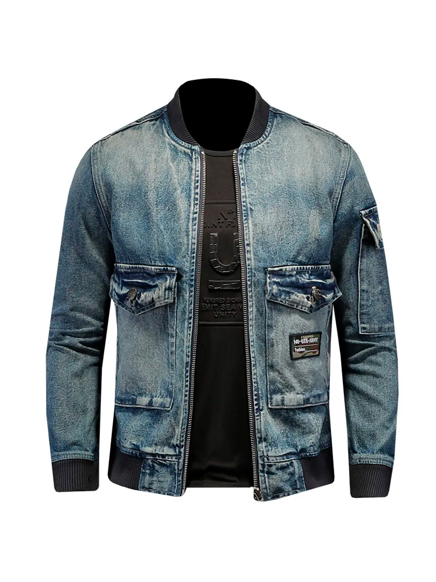 Куртка Джинсовая на Молнии с Манжетами - фото 1 - rockbunker.ru