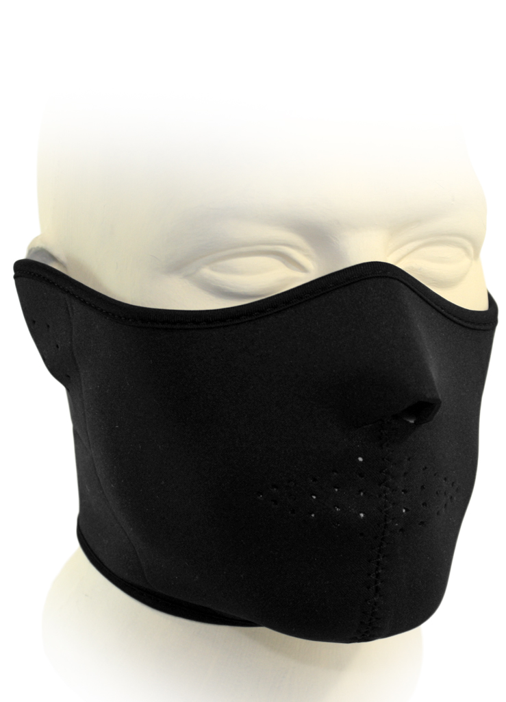 Байкерская маска черная закрывает уши - фото 1 - rockbunker.ru