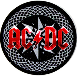 Кожаная нашивка AC DC - фото 1 - rockbunker.ru