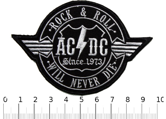Нашивка AC DC Rock n Roll will never die - фото 1 - rockbunker.ru