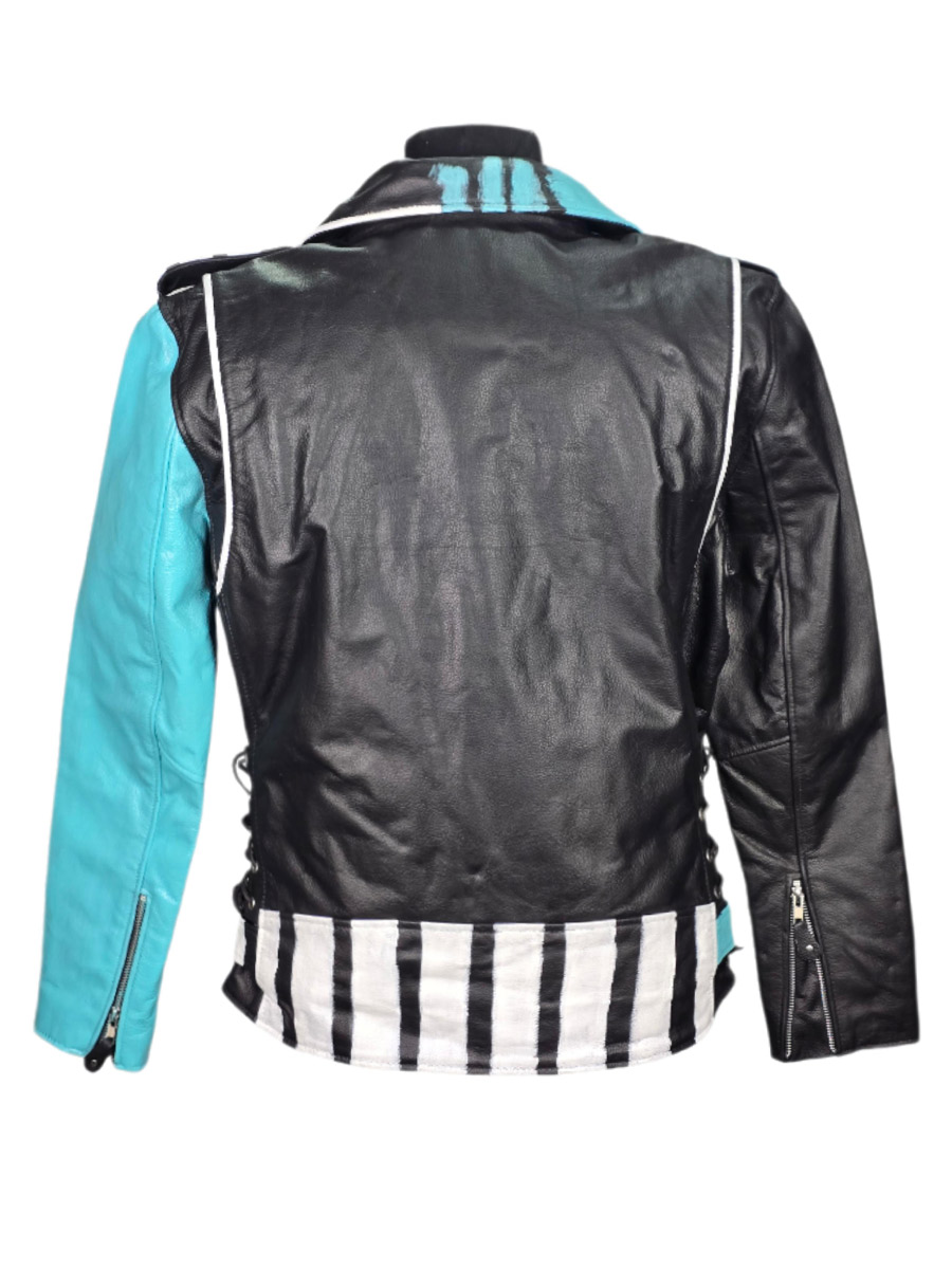 Косуха кастомная кожаная Blue - фото 2 - rockbunker.ru