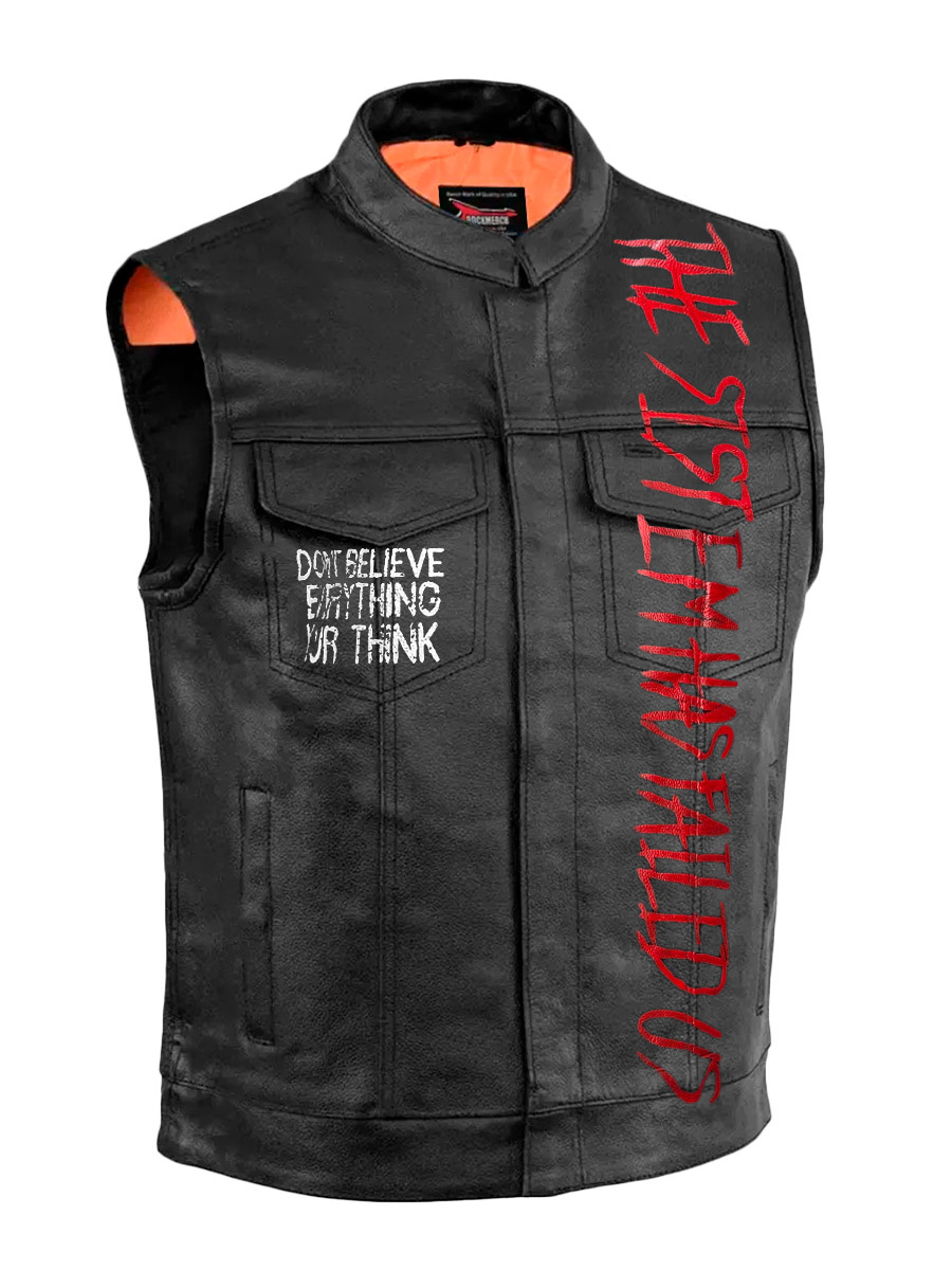 Жилет кожаный кастомный Sex Pistols - фото 2 - rockbunker.ru