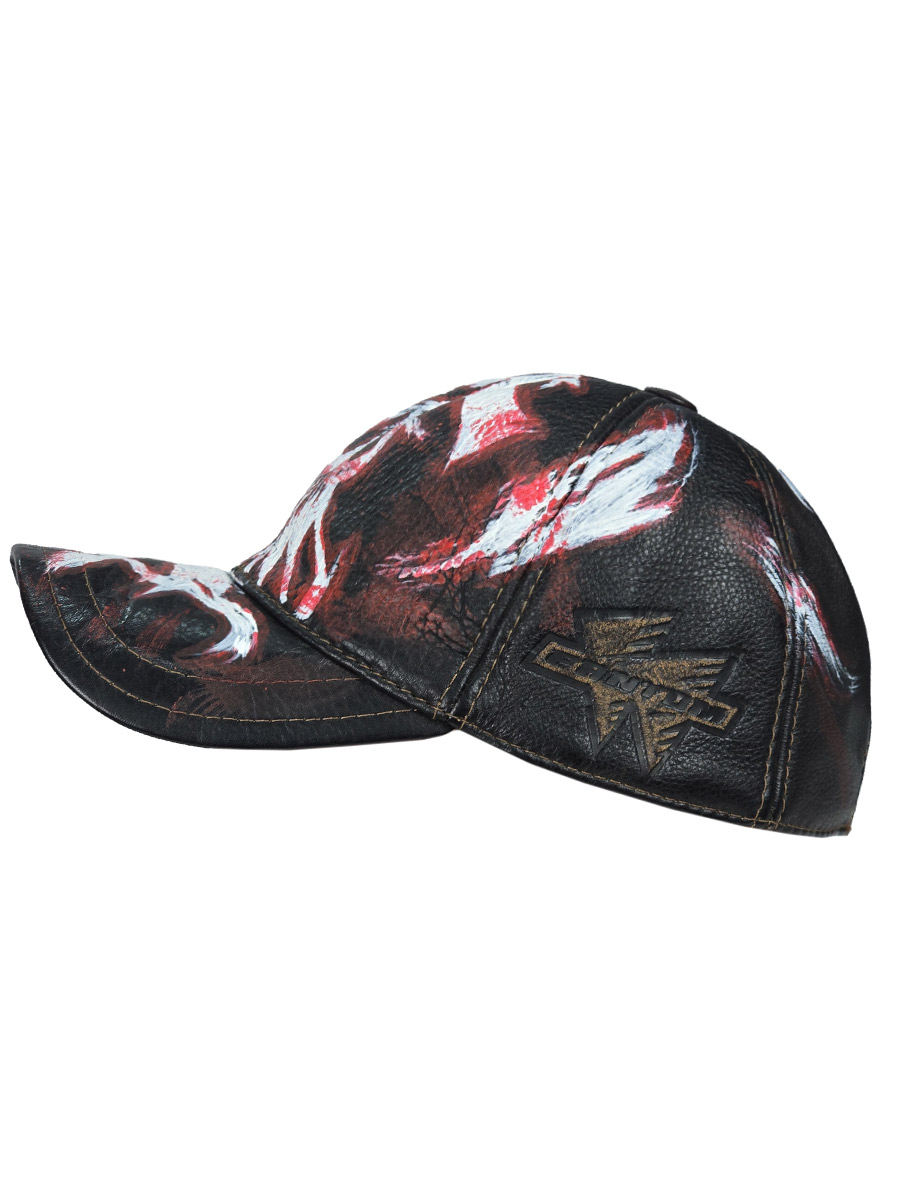 Кепка кастомная кожаная Blood - фото 3 - rockbunker.ru