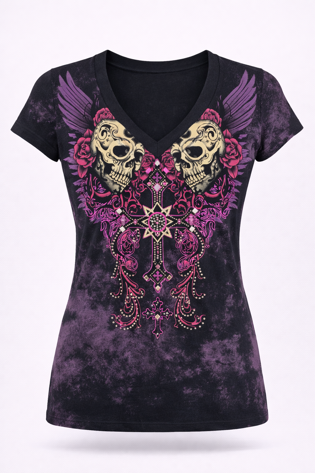 Футболка женская Xzavier AD280B-SE Skulls - фото 1 - rockbunker.ru