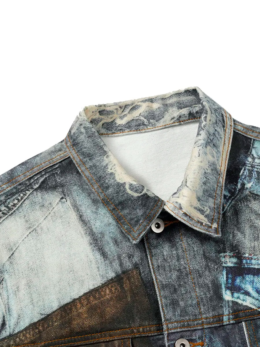 Куртка Джинсовая Комбинированная - фото 3 - rockbunker.ru