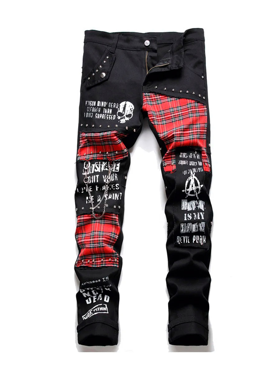 Джинсы Комбинированные Punk Not Dead - фото 1 - rockbunker.ru