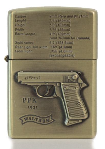 Зажигалка бензиновая JianTai Walther PPK - фото 1 - rockbunker.ru