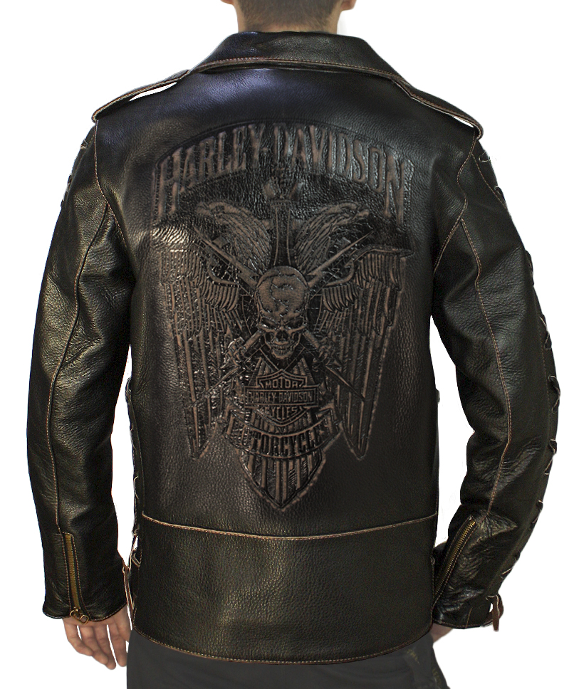 Косуха кожаная мужская Harley Davidson - фото 3 - rockbunker.ru