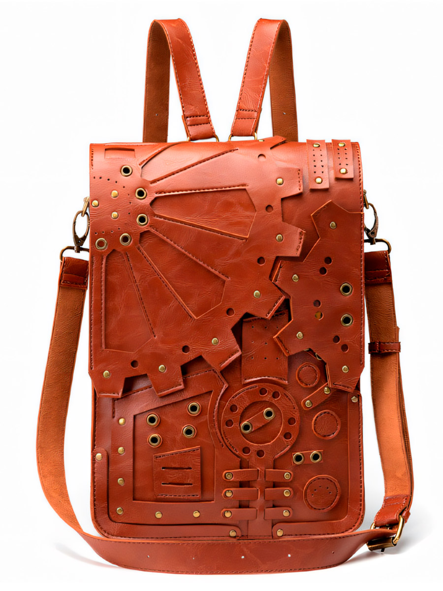 Рюкзак Стимпанк Шестеренки Коричневый - фото 1 - rockbunker.ru