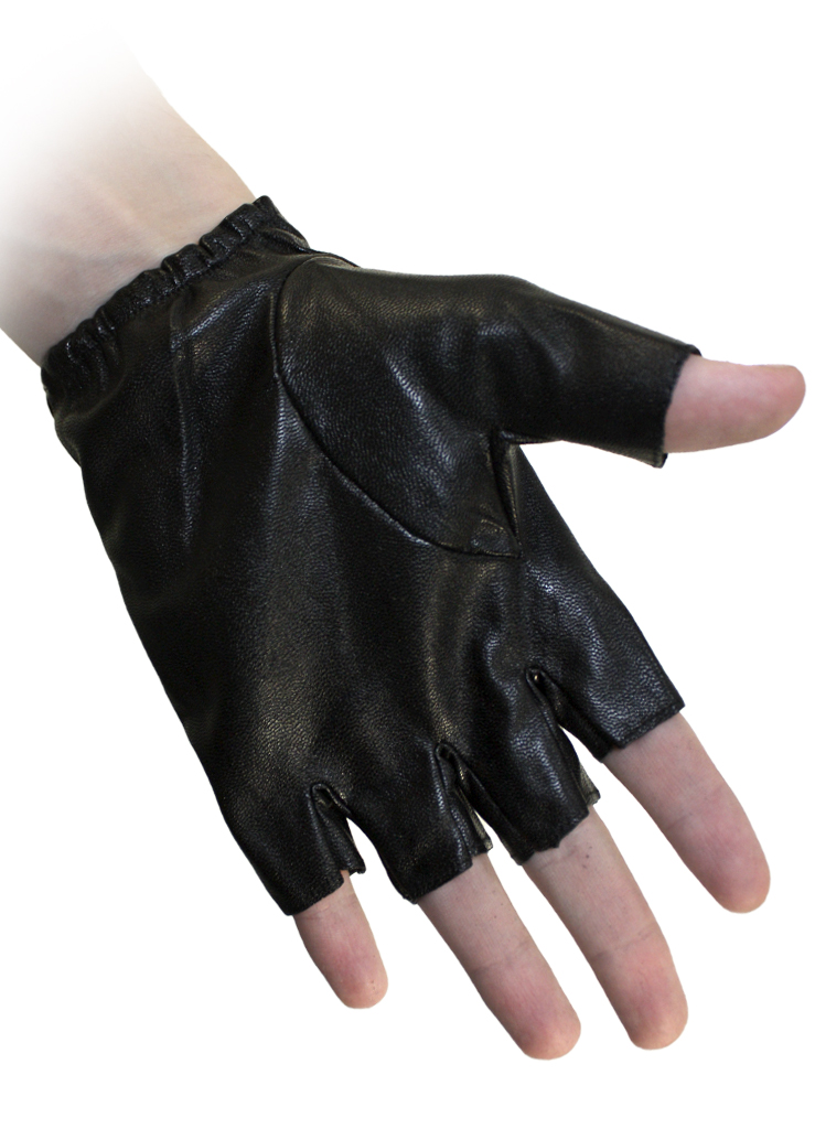 Перчатки кожаные Jieli без пальцев женские на липучке - фото 2 - rockbunker.ru