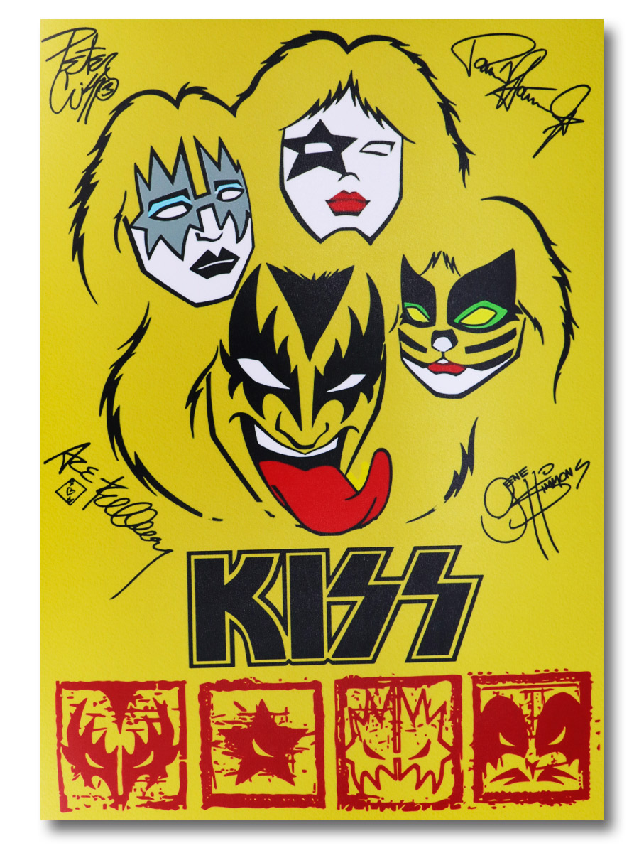 Плакат пластиковый Kiss Autograph - фото 1 - rockbunker.ru
