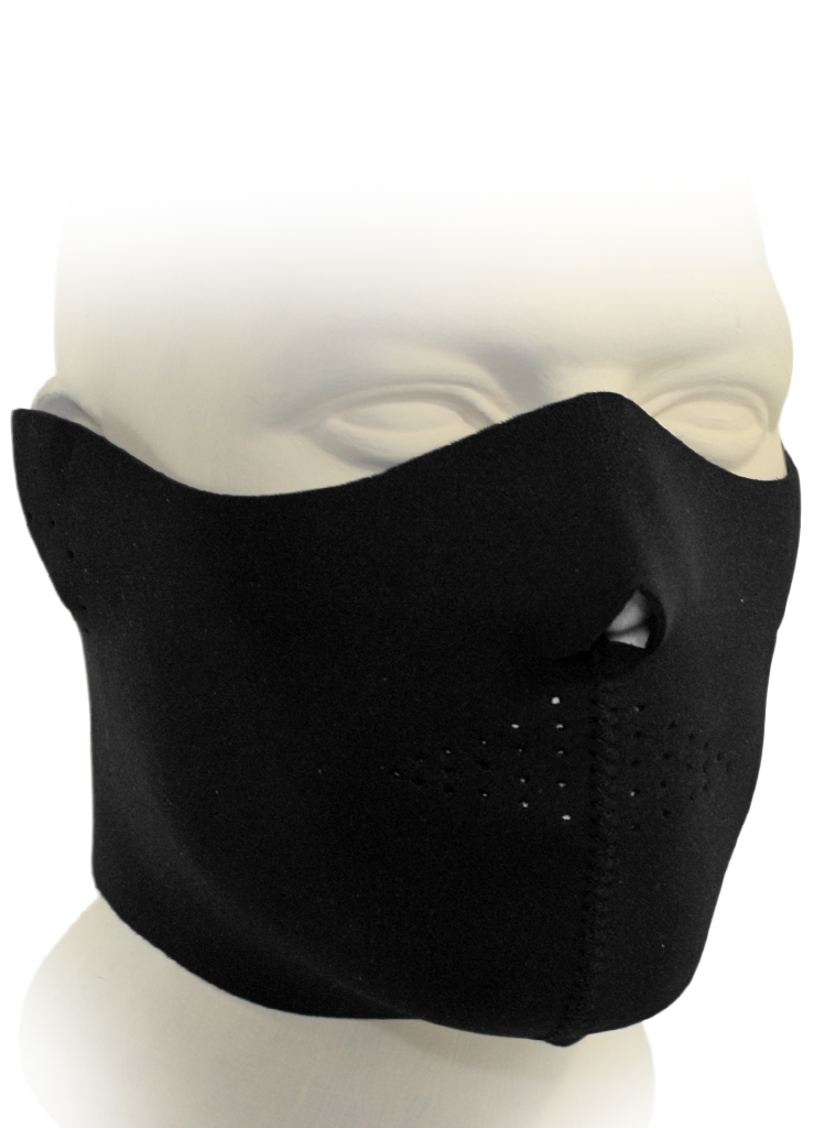 Байкерская маска черная без отстрочки закрывает уши - фото 1 - rockbunker.ru