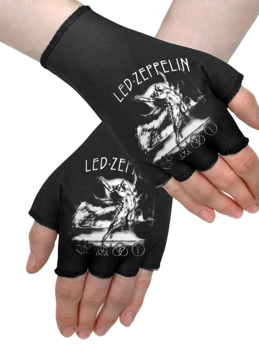 Перчатки-митенки Led Zeppelin - фото 1 - rockbunker.ru