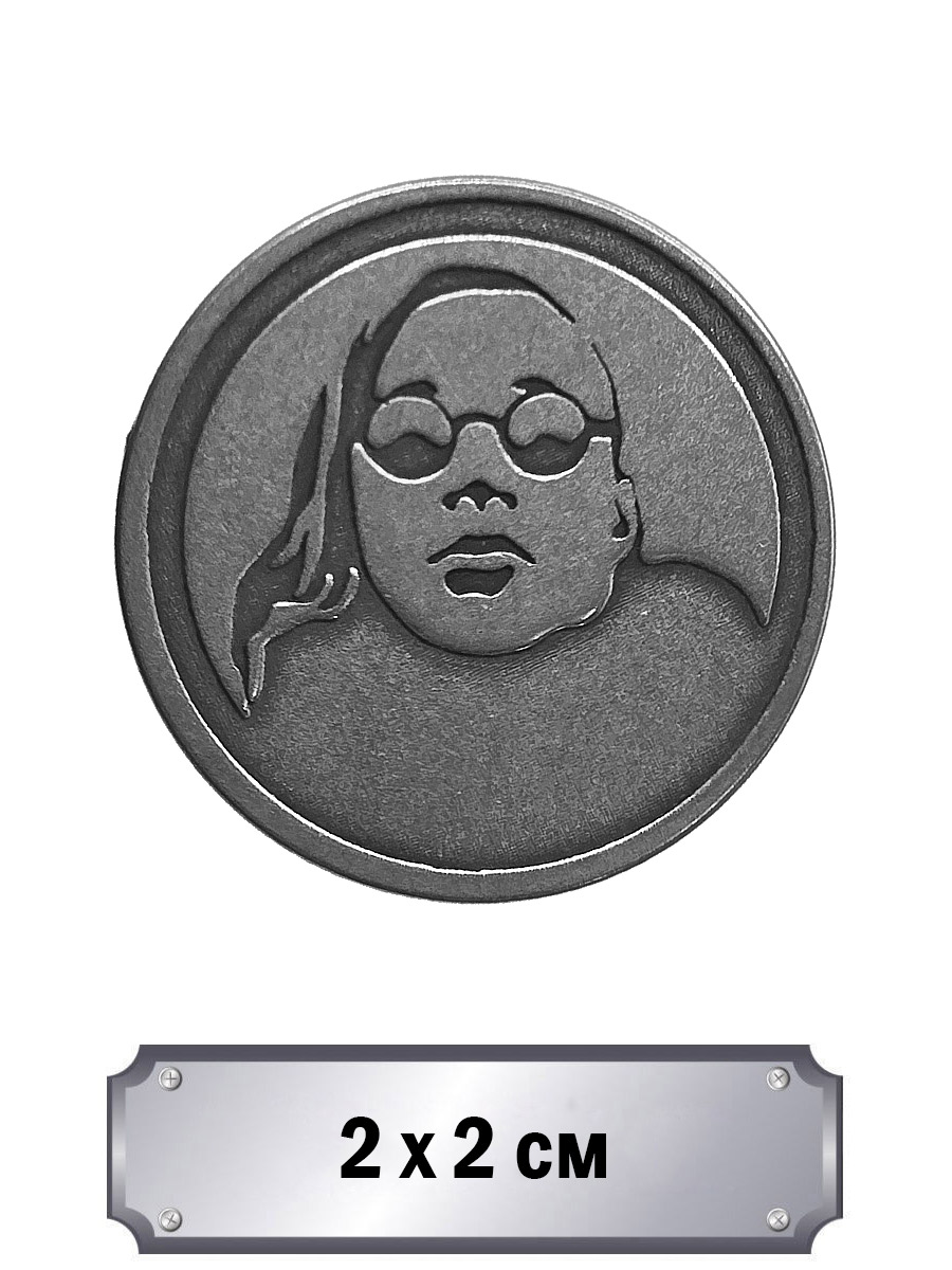 Значок с тиснением Егор Летов - фото 1 - rockbunker.ru