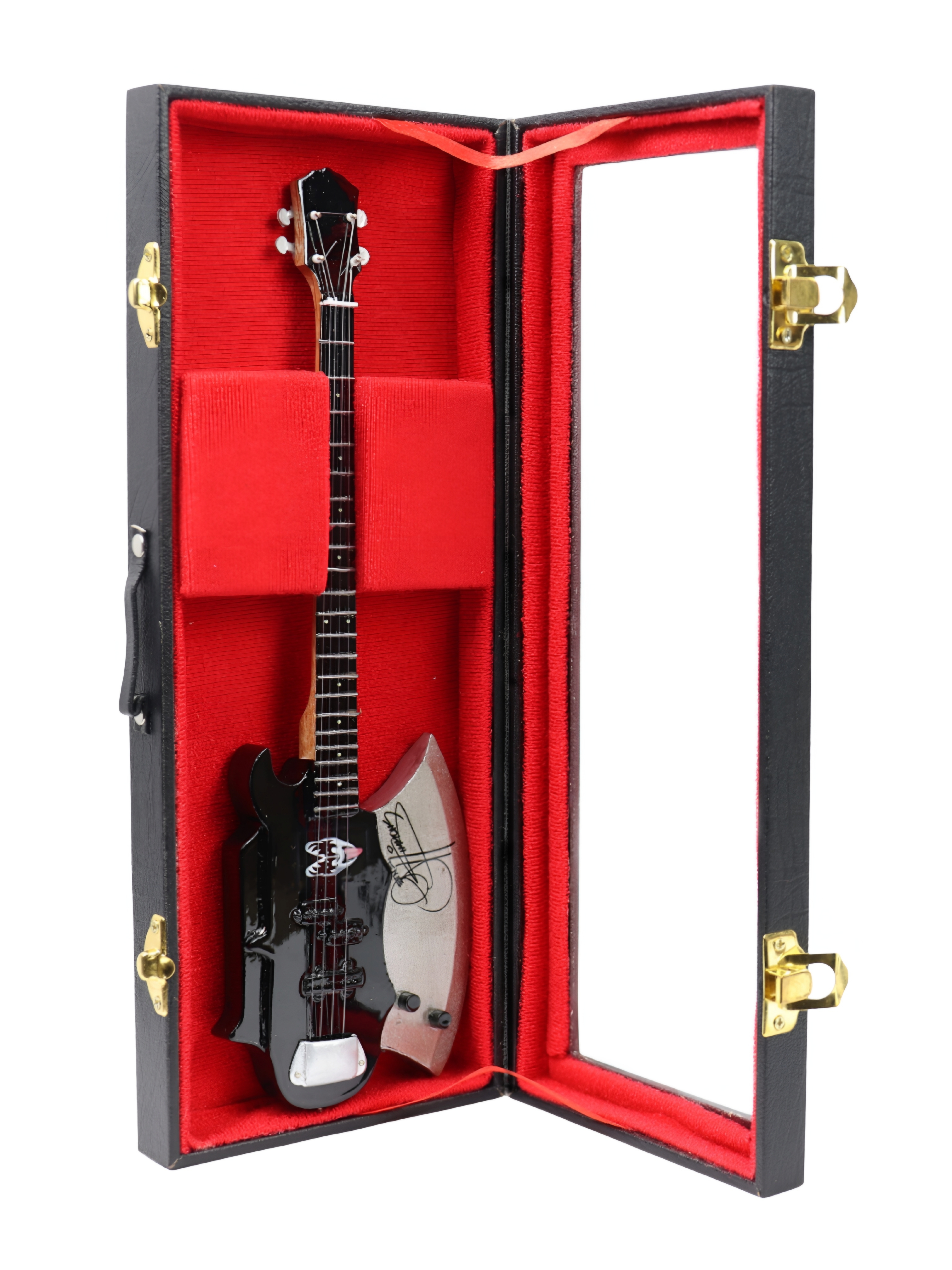 Сувенирная копия гитары в кейсе Kiss - фото 1 - rockbunker.ru